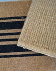 24" X 60" Brown and Black Coir Striped Outdoor Door Mat