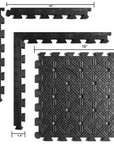 Set Of Four Square Interlocking Black Rubber Indoor Outdoor Mats