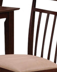 Five Piece Espresso Wood Dining Set with Four Chairs