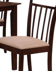 Five Piece Espresso Wood Dining Set with Four Chairs