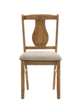Five Piece Oak Solid Wood Dining Set with Four Chairs