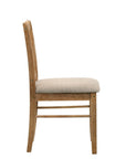 Five Piece Oak Solid Wood Dining Set with Four Chairs