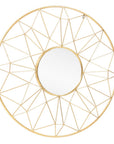 32" Gold Metal Round Accent Mirror