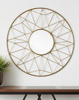 32" Gold Metal Round Accent Mirror