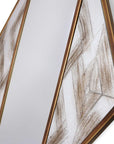 38" Brass And Silver Mixed Metal Diamond Accent Mirror