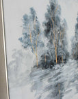 Winter's Woods Hand Painted Silver Floater Frame Wall Art
