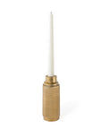 5" Gold Distressed Aluminum Tabletop Taper Candle Holder
