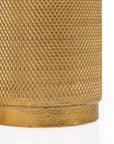 5" Gold Distressed Aluminum Tabletop Taper Candle Holder