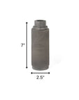 7" Gray Distressed Aluminum Geometric Tabletop Taper Candle Holder