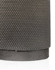 7" Gray Distressed Aluminum Geometric Tabletop Taper Candle Holder