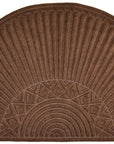 24" X 36" Brown Synthetic Fiber Abstract Outdoor Semi Circle Door Mat