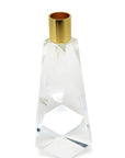 8" Clear And Gold Geo Faceted Crystal Tabletop Taper Candlestick