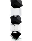12" Black And Clear Crystal Tabletop Taper Candlestick