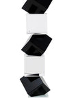 12" Black And Clear Crystal Tabletop Taper Candlestick