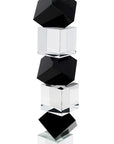12" Black And Clear Crystal Tabletop Taper Candlestick