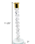 11" Gold Abstract Crystal Tabletop Wedding Taper Candlestick