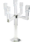 20" Clear Faceted Crystal Tabletop Candelabra Candle Holder