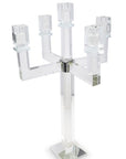 20" Clear Faceted Crystal Tabletop Candelabra Candle Holder