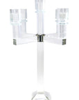 20" Clear Faceted Crystal Tabletop Candelabra Candle Holder