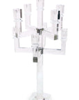 25" Clear Faceted Crystal Tabletop Candelabra Candle Holder