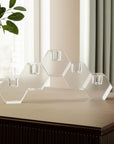 5" Clear Crystal Geometric Tabletop Candelabra Candle Holder