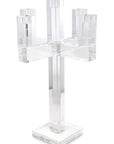 20" Clear Faceted Crystal Tabletop Candelabra Candle Holder