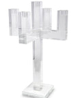 20" Clear Faceted Crystal Tabletop Candelabra Candle Holder