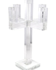 20" Clear Faceted Crystal Tabletop Candelabra Candle Holder
