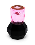 5" Pink And Black Faceted Crystal Tabletop Taper Candlestick