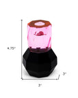 5" Pink And Black Faceted Crystal Tabletop Taper Candlestick