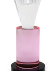 7" Pink Abstract Crystal Tabletop Wedding Taper Candlestick