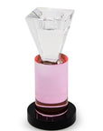 7" Pink Abstract Crystal Tabletop Wedding Taper Candlestick