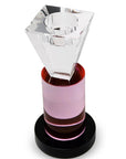 7" Pink Abstract Crystal Tabletop Wedding Taper Candlestick