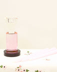 7" Pink Abstract Crystal Tabletop Wedding Taper Candlestick