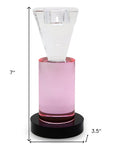 7" Pink Abstract Crystal Tabletop Wedding Taper Candlestick