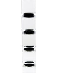 11" Silver Clear And Black Geo Crystal Tabletop Taper Candlestick