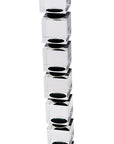 15" Silver Clear And Black Crystal Tabletop Taper Candlestick