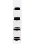 15" Silver Clear And Black Crystal Tabletop Taper Candlestick