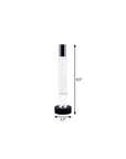 10" Silver Clear And Black Faceted Crystal Tabletop Taper Candlestick