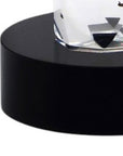 10" Silver Clear And Black Faceted Crystal Tabletop Taper Candlestick