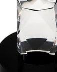 11" Silver Clear And Black Crystal Tabletop Taper Candlestick