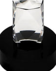 11" Silver Clear And Black Crystal Tabletop Taper Candlestick