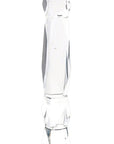 11" Silver Clear And Black Crystal Tabletop Taper Candlestick