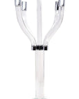 20" Clear And Silver Crystal Tabletop Contempo Candelabra Candle Holder