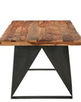 Six Piece Brown and Black Solid Wood Dining Set with Four Chairs