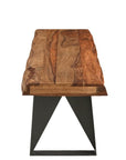 Six Piece Brown and Black Solid Wood Dining Set with Four Chairs
