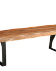 Six Piece Brown and Black Solid Wood Dining Set with Four Chairs