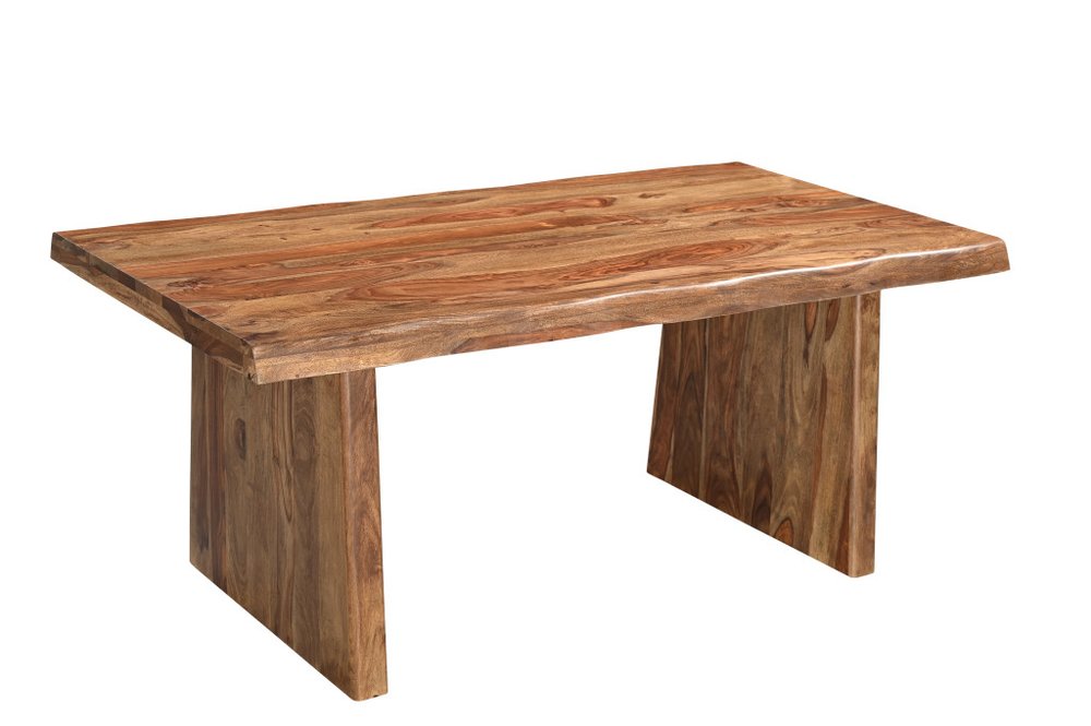 Six Piece Brown Solid Wood Dining Set with Four Chairs
