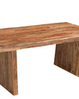 Six Piece Brown Solid Wood Dining Set with Four Chairs