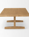 55" Natural Solid Wood Double Pedestal Coffee Table